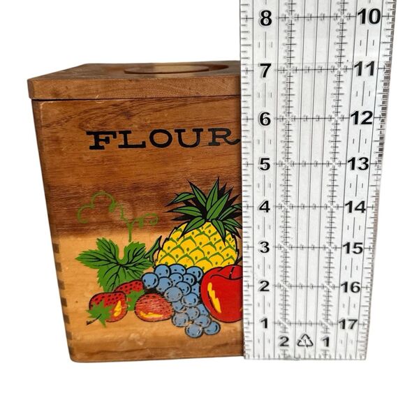 Vintage 1960s Fruit Decoupage Canister Set: Retro Farmhouse Kitchen Decor - Picture 6 of 11